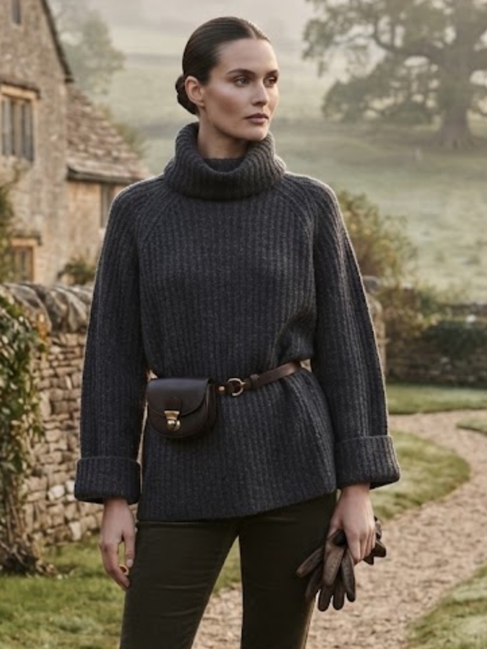 NWOT Mark Shale Wool n Silk Turtleneck Made in Hong Kong